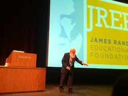 James Randi giving a lecture