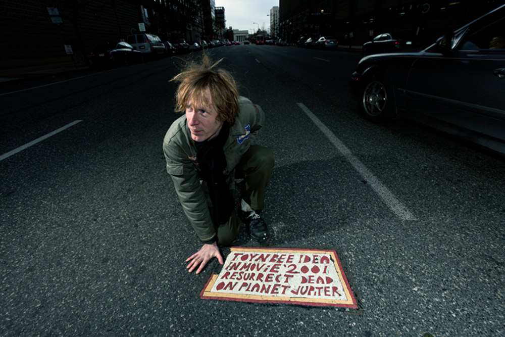 Justin Duerr and a Toynbee Tile